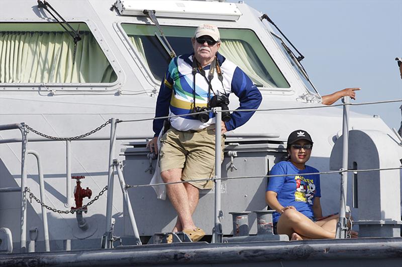 Capt Marty. Keeping an eye on things photo copyright Guy Nowell taken at Royal Hong Kong Yacht Club and featuring the IOR class