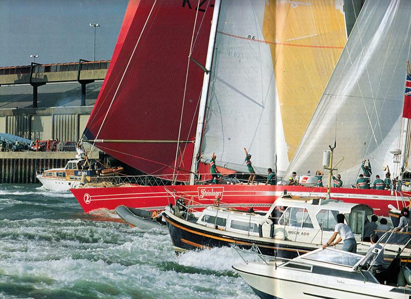 Steinlager 2 - Finish 1989/90 Whitbread Round the World Race - Southampton photo copyright Barry Pickthall / PPL taken at Royal New Zealand Yacht Squadron and featuring the IOR class