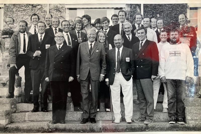 Skippers pose with British Prime Minister, Edward Heath - One Ton Cup 1974 - Torquay UK photo copyright George Stead archives taken at Royal Cork Yacht Club and featuring the IOR class