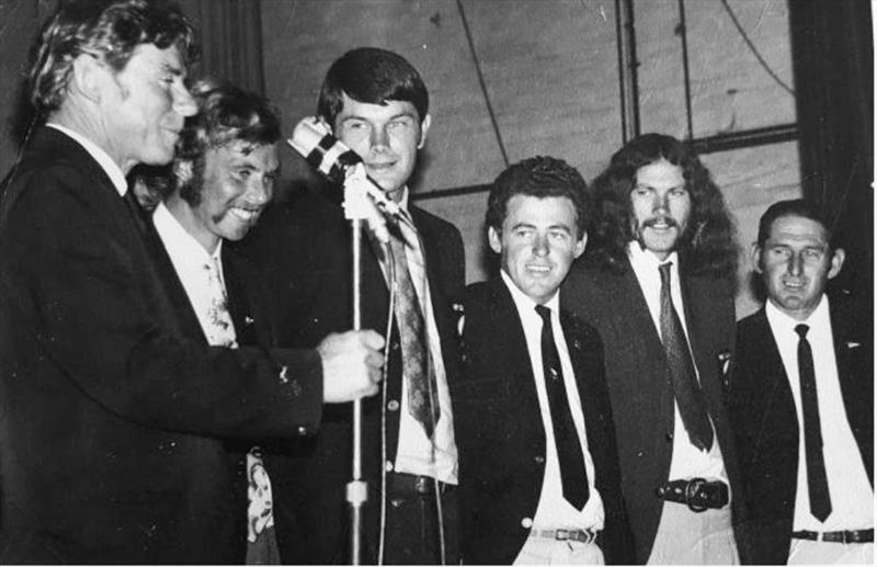 Pathfinder crew: Brin Wilson, Richard Wilson, Peter Shaw, Ian Telford, Murray Aldridge, Don Pollock - missing Ray Haslar photo copyright Richard Wilson Archives taken at Royal Akarana Yacht Club and featuring the IOR class