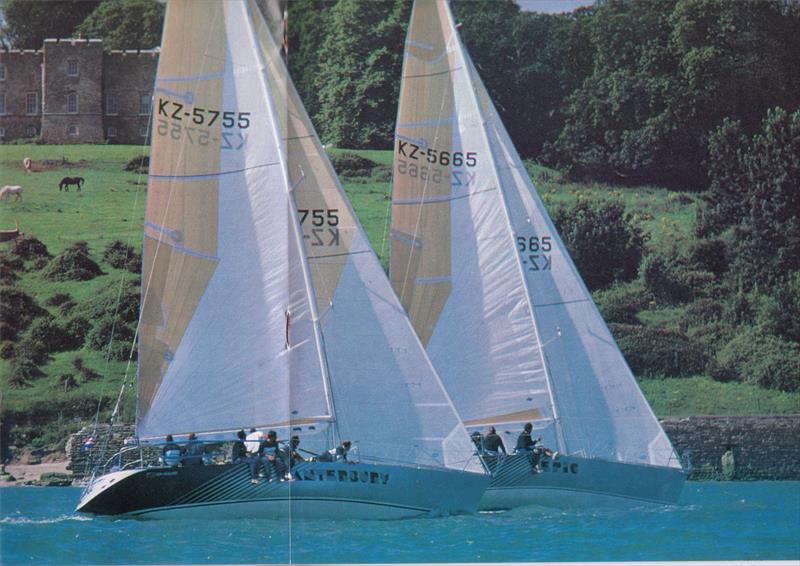 Canterbury and Epic - backed by Epiglass contesting the 1985 Admirals Cup in Cowes photo copyright New Zealand Yachting taken at Royal New Zealand Yacht Squadron and featuring the IOR class