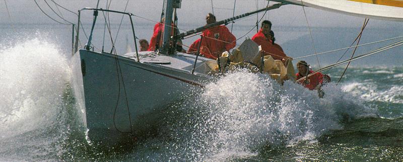 Propaganda, skippered by Rick Dodson, powers through the San Francisco seaway on her way to winning the 1988 One Ton Cup - photo © Philip MacAlister
