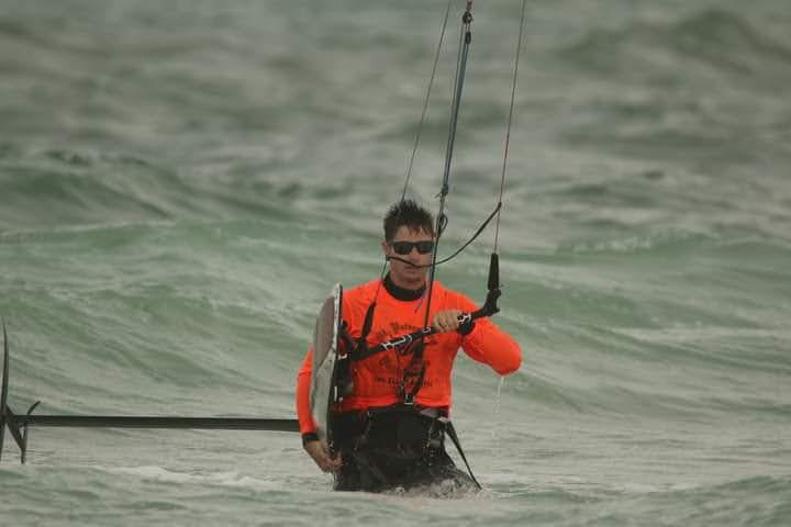 Zack Marks, after a day of racing in the Gulf of Mexico off of Pass A Grille Beach, Florida photo copyright Donna Sue Marks taken at St. Petersburg Yacht Club, Florida and featuring the iQFoil class