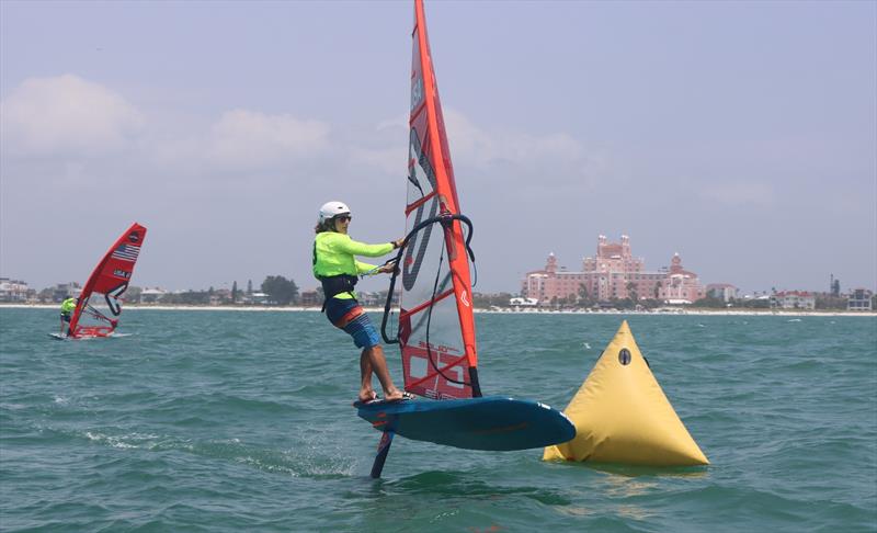 Maverick Putnam rips his iQFoil past a racecourse mark photo copyright Britt Viehman taken at New York Yacht Club and featuring the iQFoil class