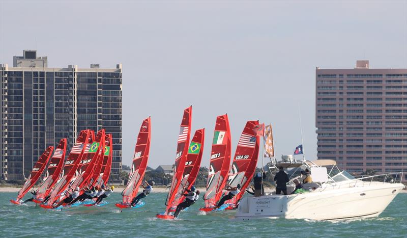 iQFoils hit the starting line at pace photo copyright Britt Viehman  taken at New York Yacht Club and featuring the iQFoil class