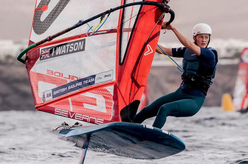 Islay Watson (GBR) leads the women's iQFoil ranking - Lanzarote International Regatta 2022 photo copyright Sailing Energy taken at  and featuring the iQFoil class