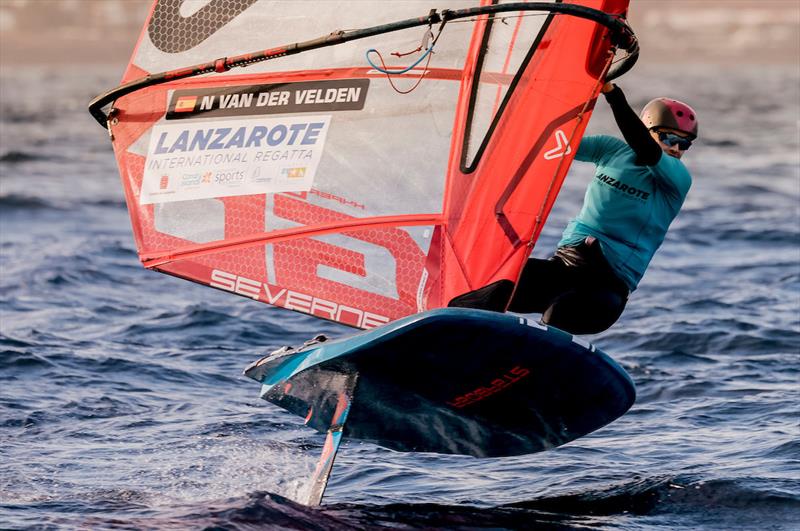 Nicole Van Der Velden (ESP) winner of the women's iQFoil in the Lanzarote International Regatta photo copyright Sailing Energy taken at  and featuring the iQFoil class