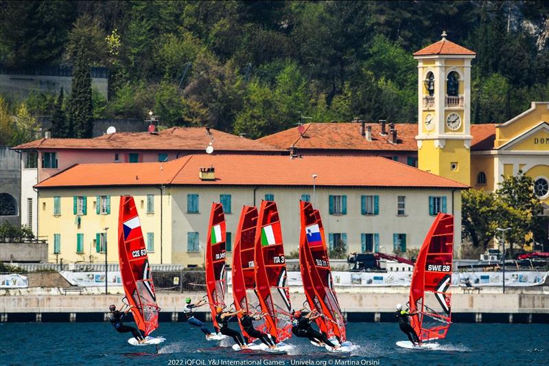 iQFOiL Youth & Junior International Games 2022 Day 1 photo copyright Martina Orsini taken at Campione Univela and featuring the iQFoil class