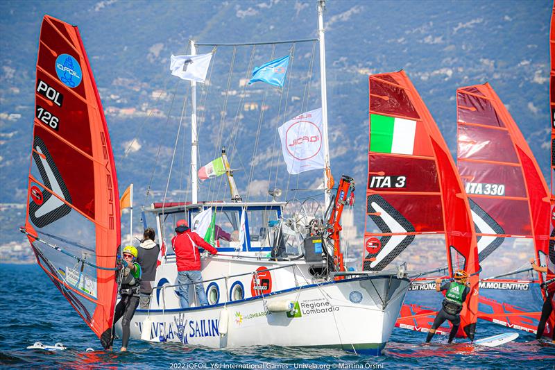 iQFOiL Youth & Junior International Games 2022 Day 2 photo copyright Martina Orsini taken at Campione Univela and featuring the iQFoil class