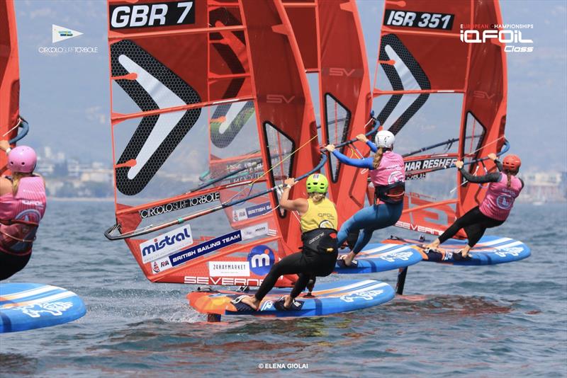 iQFoil European Championships at Lake Garda - Day 5 photo copyright Elena Giolai taken at Circolo Surf Torbole and featuring the iQFoil class