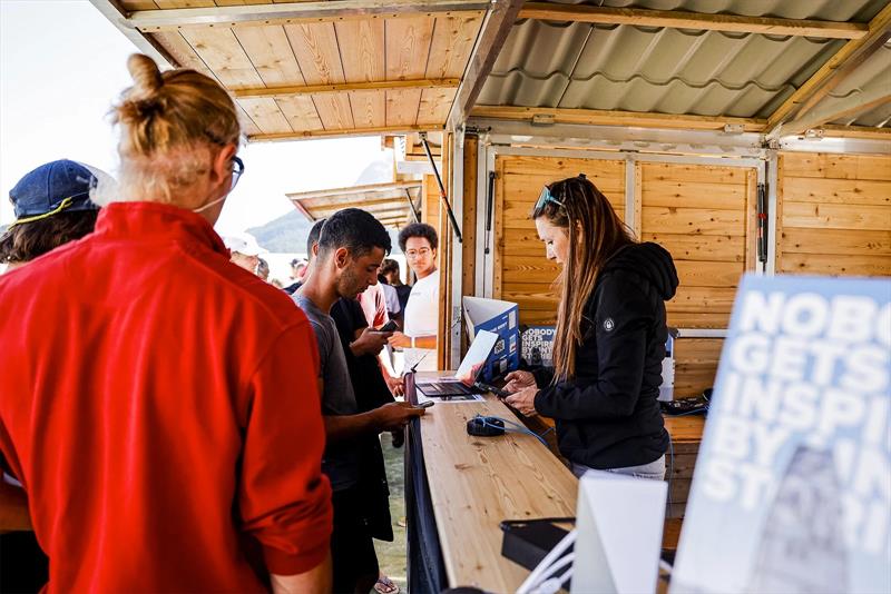 Crowded Sailmon tent, Silvaplana 2022 - photo © Sailmon