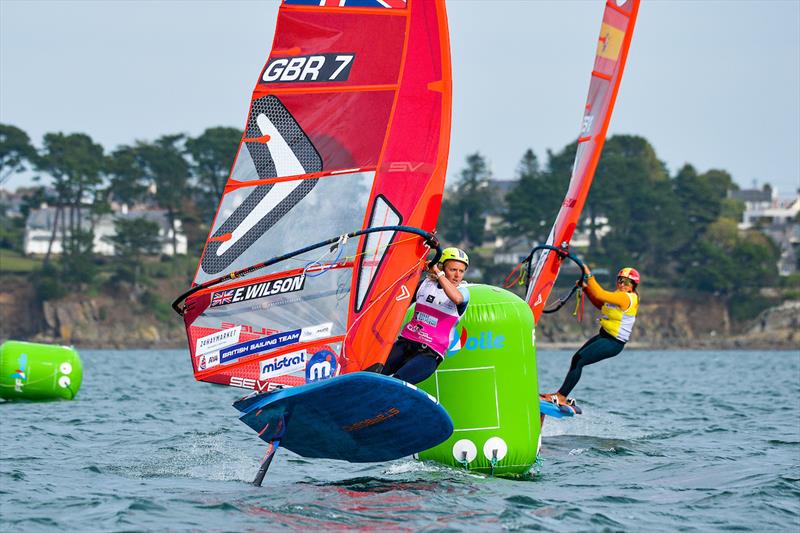 Emma Wilson during the 2022 iQFOiL World Championships at Brest, France photo copyright Clement Quibel taken at  and featuring the iQFoil class