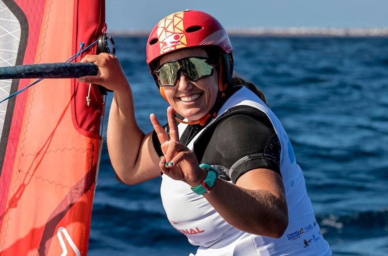 Pilar Lamadrid (ESP), queen of the Lanzarote iQFOiL Games - Day 1 photo copyright Sailing Energy taken at  and featuring the iQFoil class