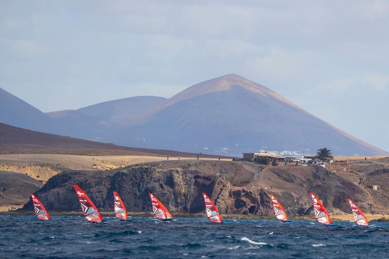 New regatta course near Papagayo beach on iQFOiL Lanzarote International Games day 3 photo copyright Sailing Energy taken at Lanzarote Sailing Center and featuring the iQFoil class