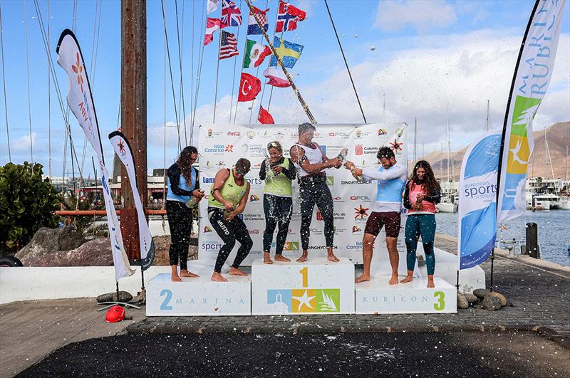 Pilar Lamadrid and Pawel Tarnowski winners in Lanzarote - iQFOiL Lanzarote International Games 2023 photo copyright Sailing Energy taken at Lanzarote Sailing Center and featuring the iQFoil class
