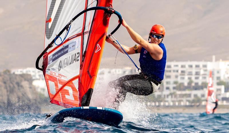 Sam Sills (GBR), iQFOil Men's fleet leader at the Lanzarote International Regatta - photo © Sailing Energy