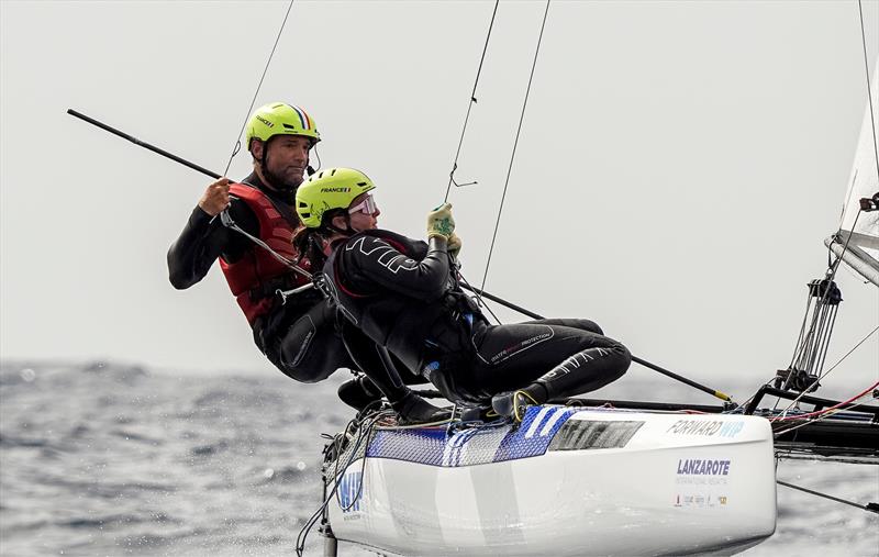 Besson & Ancian (FRA), new Nacra leaders at the Lanzarote International Regatta - photo © Sailing Energy