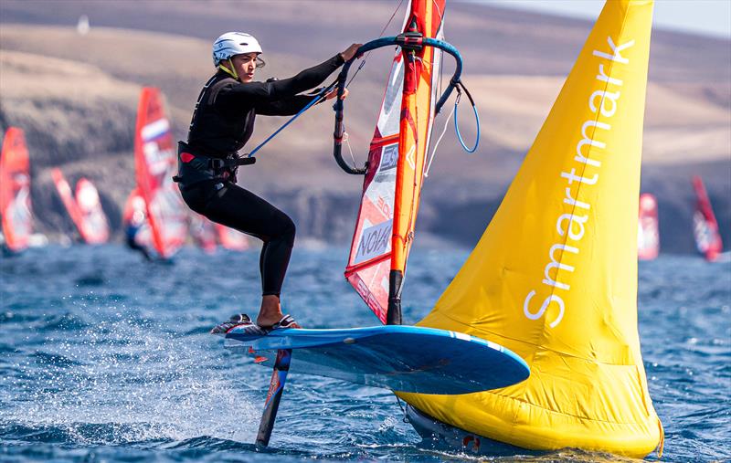 Shahar Tibi (ISR) new iQFOil W leader at the Lanzarote International Regatta - photo © Sailing Energy