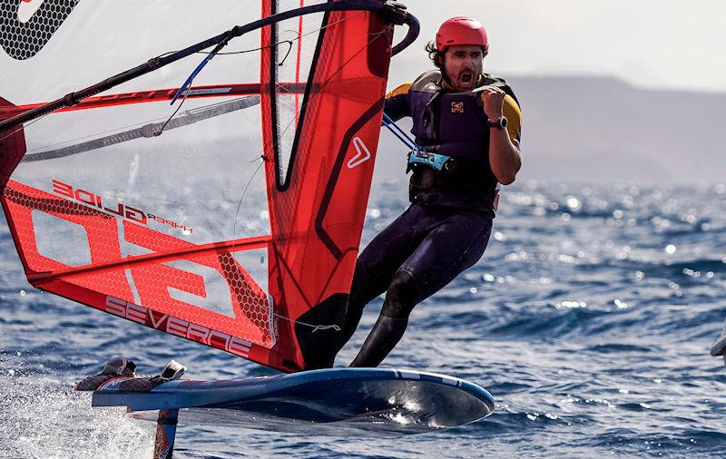Adrien Mestre (FRA) wins iQFoil men's gold at the Lanzarote International Regatta photo copyright Sailing Energy taken at Lanzarote Sailing Center and featuring the iQFoil class
