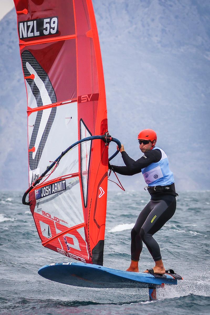 Josh Armit (NZL) - Day 2 - iQFOiL Europeans in Patras, Greece, May 2023 photo copyright Sailing Energy taken at  and featuring the iQFoil class