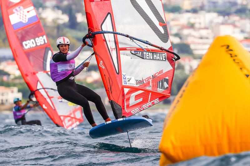Veerle ten Have (NZL) - Day 2 - iQFOiL Europeans in Patras, Greece, May 2023 - photo © Sailing Energy
