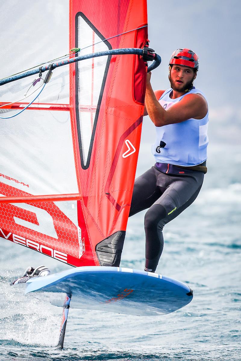 Grae Morris in action - 2023 iQFOiL European Championships photo copyright Sailing Energy taken at  and featuring the iQFoil class