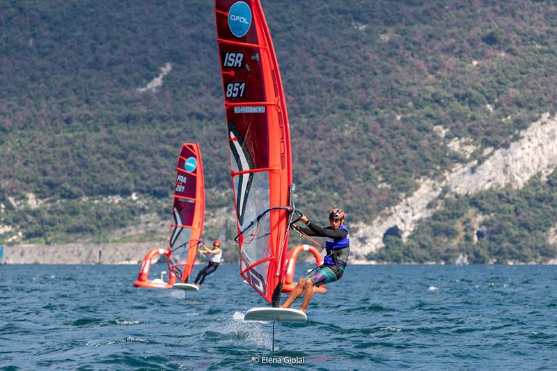 iQFoil Youth & Junior European Championships photo copyright Elena Giolai taken at Circolo Surf Torbole and featuring the iQFoil class