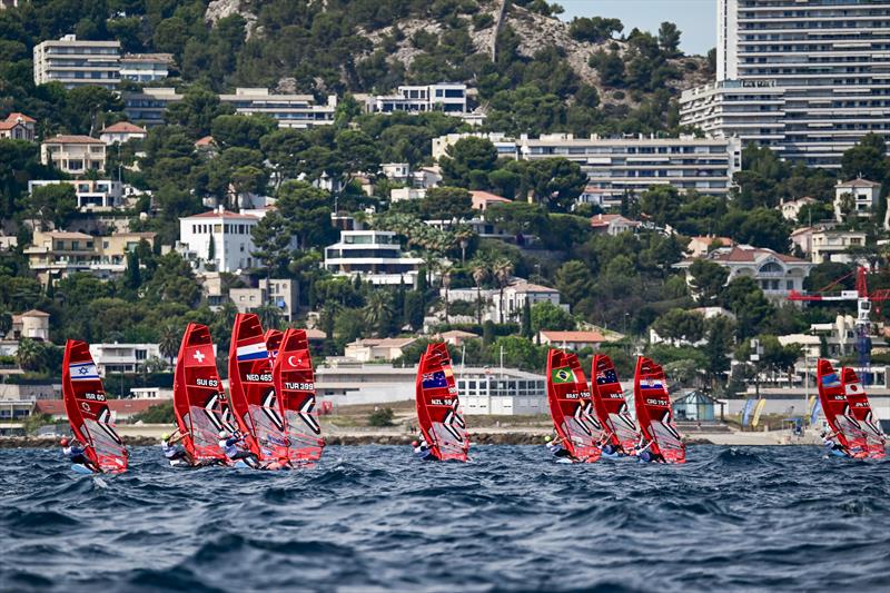 IQFoil - Paris 2024 Olympic Sailing Test Event, Marseille, France. July 13, 2023 photo copyright Vincent Curutchet / World Sailing taken at  and featuring the iQFoil class