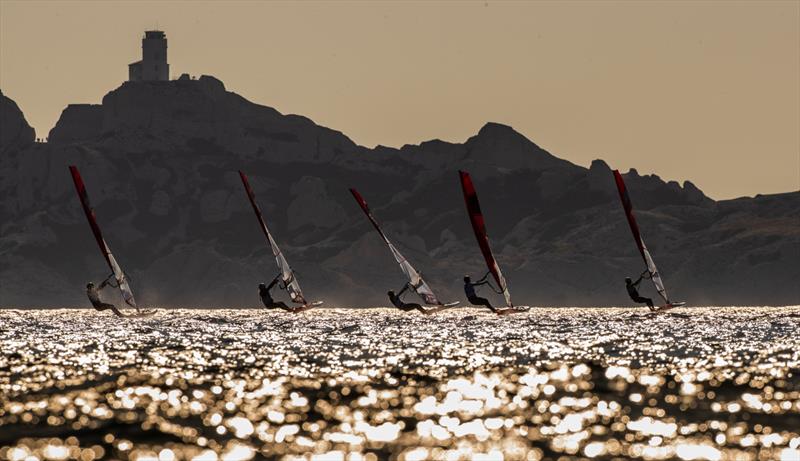 iQFoil fleet - Paris 2024 Olympic Sailing Test Event, Marseille, France - Day 6 - July 14, 2023 - photo © Vincent Curutchet / World Sailing