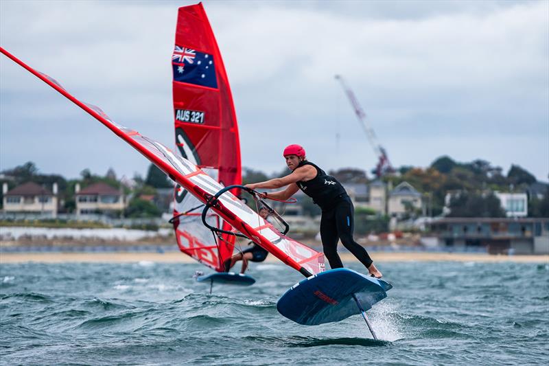 Harry Joyner racing the iQFOiL at Sail Melbourne (30 Nov - 3 Dec ) hosted by Royal Brighton Yacht Club - photo © Beau Outteridge