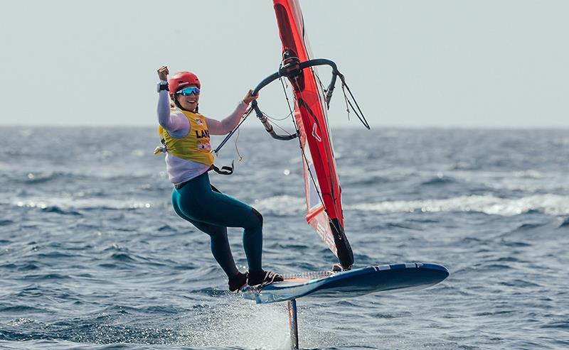 Sharon Kantor, female winner - 2023 Lanzarote iQFOiL Games photo copyright Sailing Energy/Marina Rubicón taken at  and featuring the iQFoil class