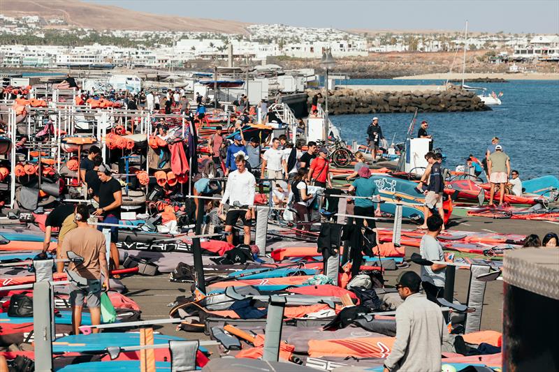 Waiting for the wind on day 1 of the iQFOiL World Championships in Lanzarote - photo © Sailing Energy / Marina Rubicón