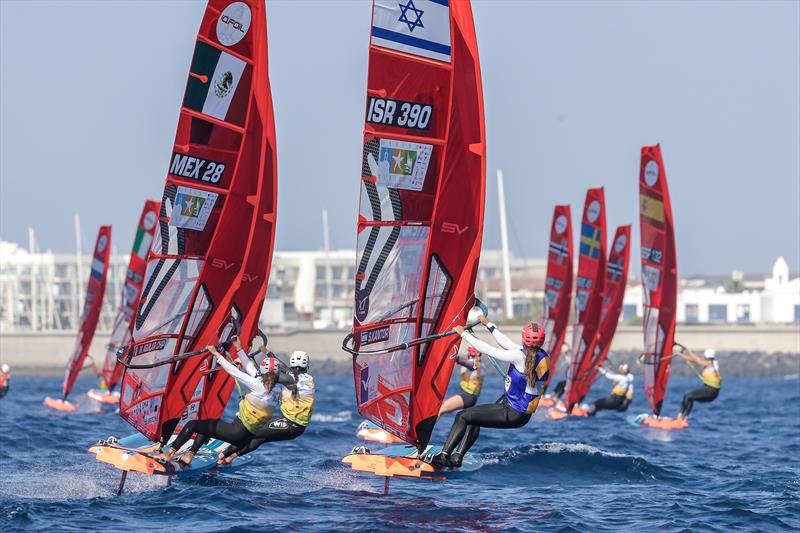 Day 4 of the iQFOiL World Championships in Lanzarote photo copyright Sailing Energy / Marina Rubicón taken at  and featuring the iQFoil class