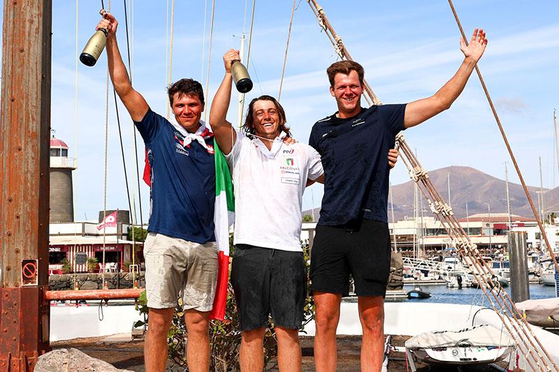 Pawel Tarnowski, Nicolo Renna and Luuc van Opzeeland - 2024 iQFOiL World Championships photo copyright Sailing Energy / Marina Rubicón taken at  and featuring the iQFoil class