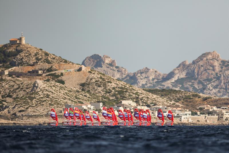 Men's iQFoil racing on July 31 in Marseille at the Paris 2024 Olympic Regatta - photo © World Sailing / Sander van der Borch