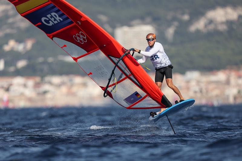 Men's iQFoil racing on July 31 in Marseille at the Paris 2024 Olympic Regatta - photo © World Sailing / Sander van der Borch
