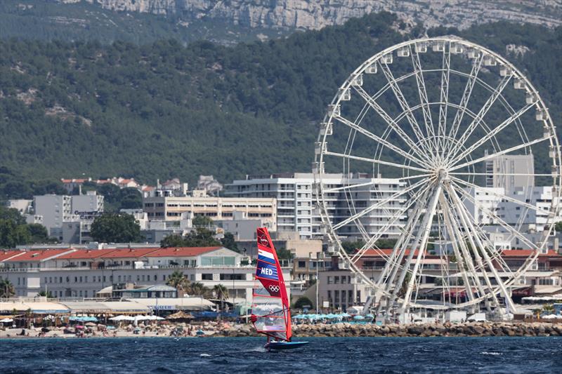 Men's iQFoil racing on July 31 in Marseille at the Paris 2024 Olympic Regatta - photo © World Sailing / Sander van der Borch