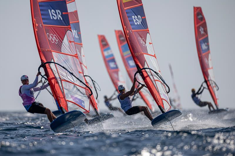 Men's iQFoil racing on July 31 in Marseille at the Paris 2024 Olympic Regatta - photo © World Sailing / Sander van der Borch