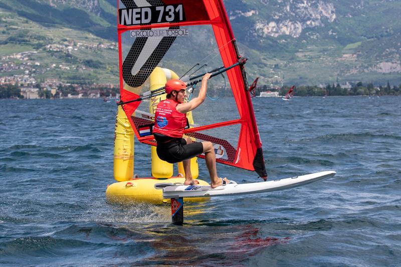 iQFOiL Youth & Junior International Games in Torbole, Italy - Day 3 photo copyright Elena Giolai taken at Circolo Surf Torbole and featuring the iQFoil class