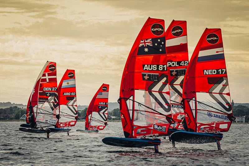 Sunset sessions during the 2025 iQFOiL World Championships in Aarhus - photo © Sailing Energy / iQFOiL Class