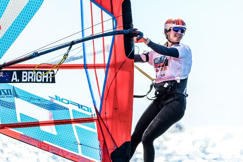 Aimee Bright (NZL) - U23 iGFoil Womens World Championship,  Portimão, Portugal  - September 2025 photo copyright Sailing Energy taken at  and featuring the iQFoil class