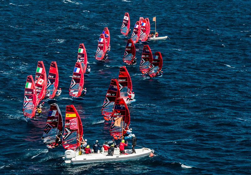 Men's iQFOiL fleet on French Olympic Week Hyères Day 4 - photo © Sailing Energy / French Olympic Week Hyères - TPM