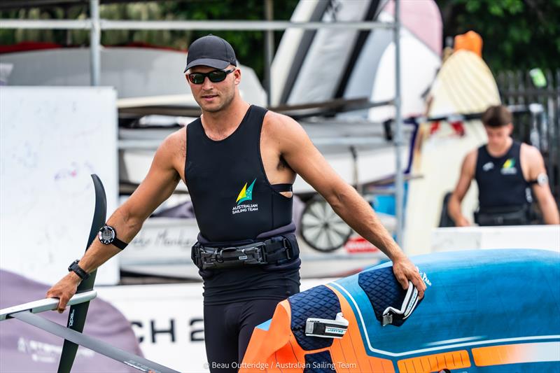 Grae Morris gearing up - photo © Beau Outteridge / Australian Sailing Team