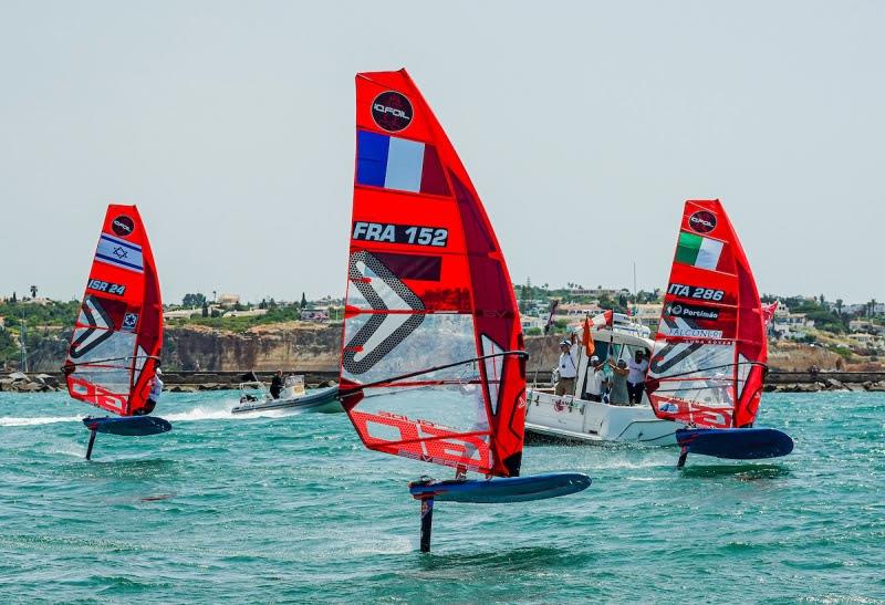 Federico Pilloni (sail no. 286) at the start of the semi-final at the iQFOiL European Championship photo copyright Sailing Energy / iQFOil Class taken at  and featuring the iQFoil class