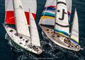 Whitbread Race legend Sayula II, winner of the 1973 edition sailing alongside Translated9 former ADC Accutrac of the 1977 edition and entrant in the 2023 Ocean Globe race