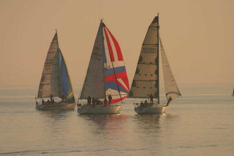 Hardly any wind for the start of the JOG race from Cowes to Cherbourg photo copyright Brian Augustus / www.sailingimages.co.uk taken at  and featuring the IRC class
