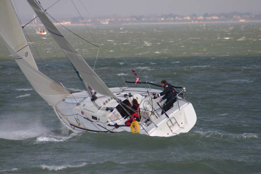 Blustery conditions for the JOG Christchurch Bay race photo copyright Brian Augustus / www.sailingimages.co.uk taken at  and featuring the IRC class