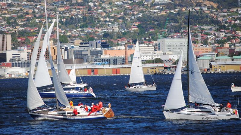 Atilla (John Hunn) and Footloose (Stewart Geeves) were both winners in the Hobart Combined Clubs Long Race Series race 2 photo copyright Peter Campbell taken at  and featuring the IRC class