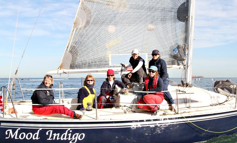 Mood Indigo on Port Phillip and Sabina Rosser at the helm during the 2012 Australian Women's Keelboat Regatta photo copyright Alex McKinnon taken at Royal Melbourne Yacht Squadron and featuring the IRC class