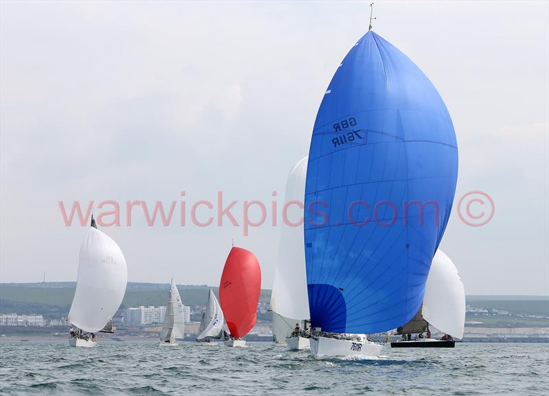 IRC1 fleet Smoking Joe (7611R) leads the fleet at Brighton Regatta 2014 photo copyright Warwick Baker taken at Brighton Marina Yacht Club and featuring the IRC class